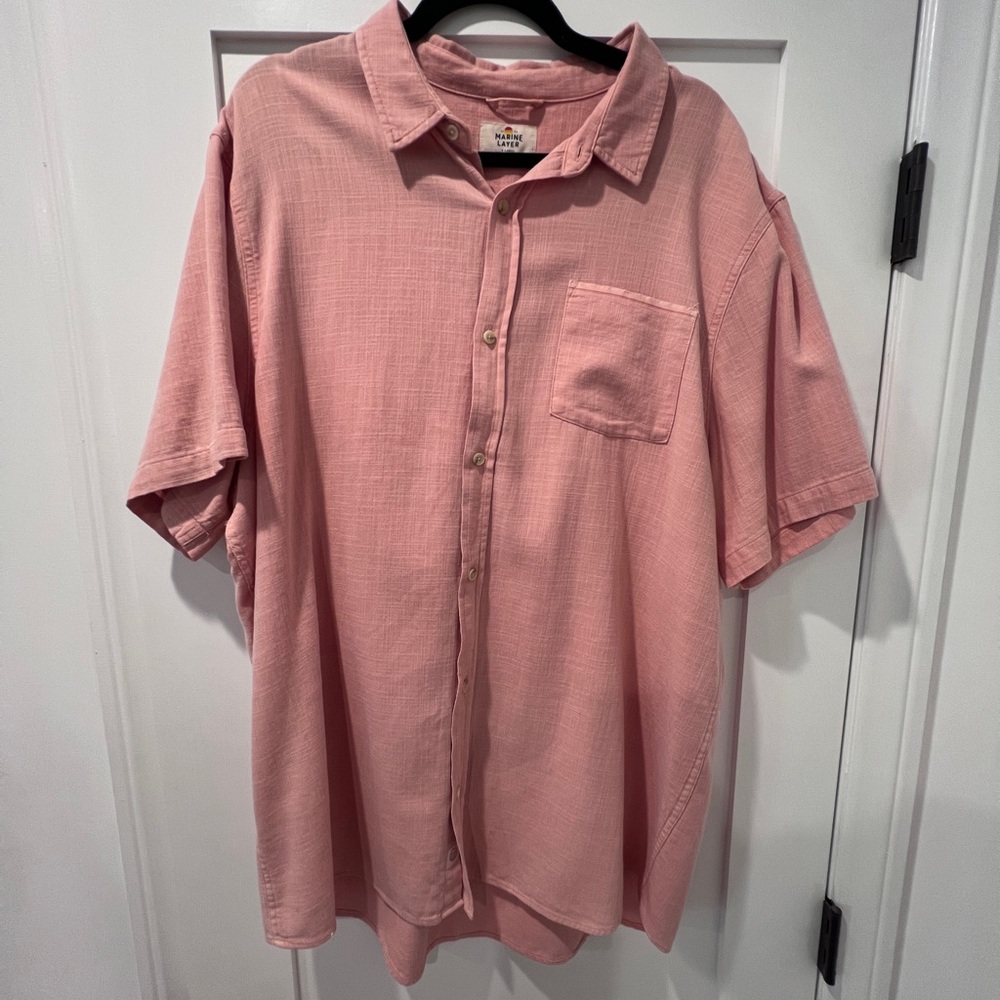 Men's Pink Marine Layer Button-Up Shirt